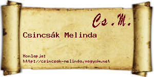 Csincsák Melinda névjegykártya