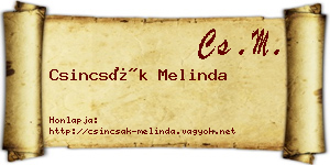 Csincsák Melinda névjegykártya