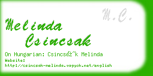 melinda csincsak business card